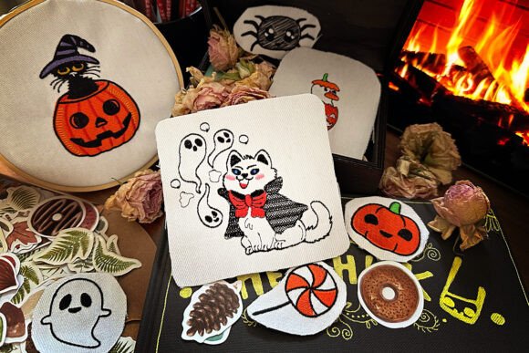 Halloween Spooky Cat Machine Embroidery Review