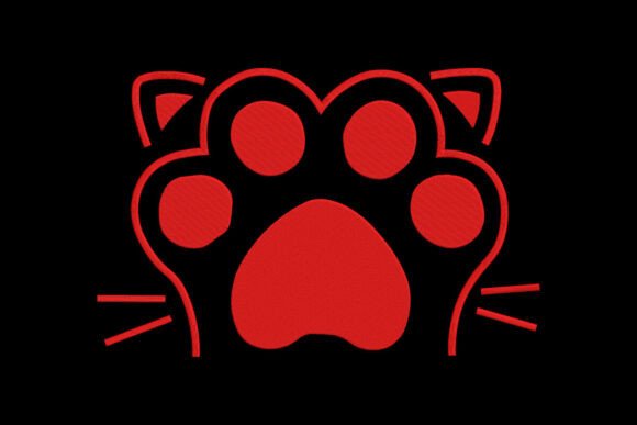 Review: Cat Paw Embroidery Red Cat Paw Print for Etsy Shops