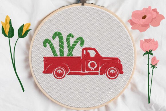 Review: Christmas Candy Cane Truck Embroidery
