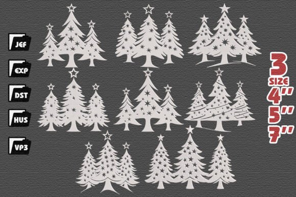 Review: Set of 8 Christmas Tree Embroidery Files