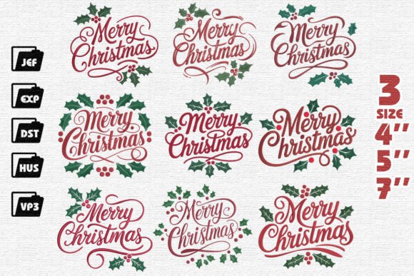 Review: Set of 9 Merry Christmas Embroidery