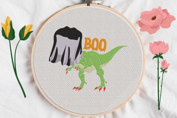 Reviewing the Halloween Dinosaur Boo Embroidery Design