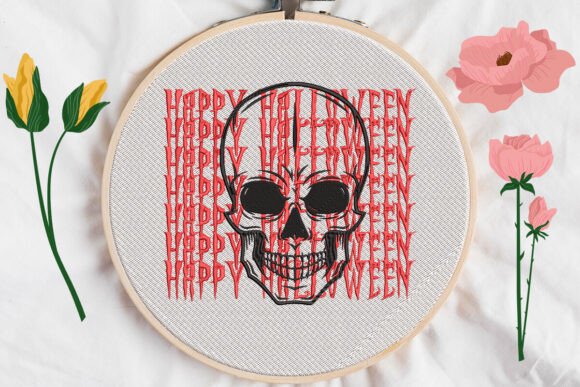 Reviewing the Halloween Skull Embroidery Design