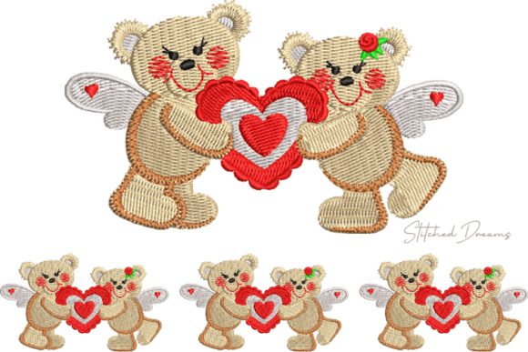Teddy Bears Holding a Heart Embroidery Review